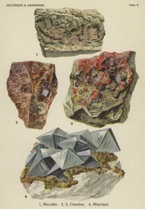 Szulfidok és arzenidek, nikolit, cinóber, mispickel (színes lito) alkotó: English School