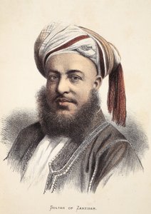 Zanzibár szultána, illusztráció a David Livingstone élete és felfedezései képi kiadásából, J. Ewing Richie, pub. A. Fullarton & Co., 1876 alkotó: English School