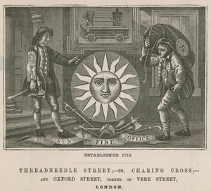 Sun Fire Office, Threadneedle Street, 60 Charing Cross és Oxford Street, London alkotó: English School