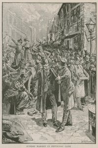 Vasárnapi piac a Petticoat Lane-ben alkotó: English School