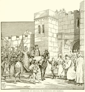 Granada átadása Ferdinándnak és Izabellának alkotó: English School