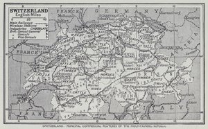 Svájc, A hegyvidéki köztársaság főbb kereskedelmi jellemzői (litho) alkotó: English School