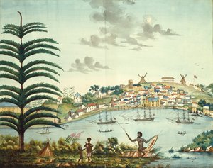 Sydney Cove and Town, 1806 körül (akvarell) alkotó: English School