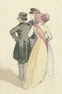 Három figura, 1825 körül (wc papíron) alkotó: English School