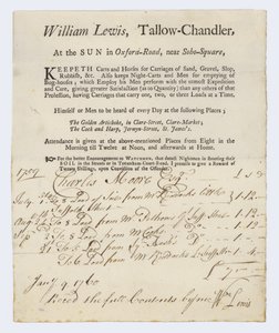 Tallow Chandler, William Lewis, kereskedelmi kártya alkotó: English School