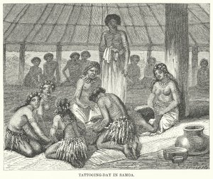 Tetoválás-nap Szamoán (metszet) alkotó: English School