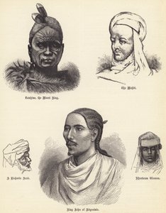 Tawhiao, a maori király, a Mahdi, egy risharin arab, János abesszíniai király, Khartoum Woman (metszet) alkotó: English School