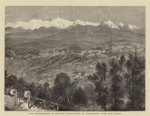 Teatermesztés Brit-Indiában, Darjeeling kilátása délről (metszet) alkotó: English School