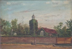 Teddington Church Middlesex, 1900 körül (olaj, vászon) alkotó: English School