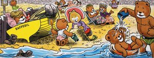 Teddy mackók a tengerparton alkotó: English School