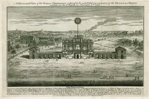 Templom az Aix la Chapelle-i béke tiszteletére 1749 alkotó: English School