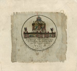 Concord temploma az 1814-es béke ünneplésére (selyemre nyomtatva) alkotó: English School