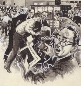Az 1929-es tőzsdekrach (gouache papíron) alkotó: English School