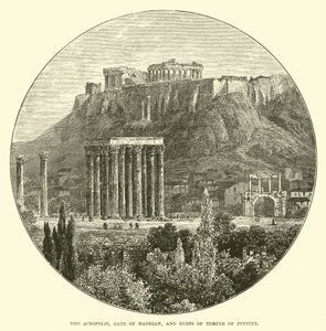 Az Akropolisz, Hadrianus kapuja és Jupiter templomának romjai alkotó: English School