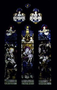 A bölcsek imádása (ólomüveg) alkotó: English School