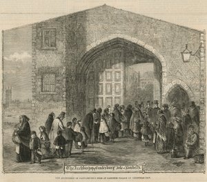 Canterburys Dole érseke a Lambeth-palotában karácsony napján alkotó: English School