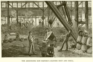 Az Armstrong fegyvergyár – lövés és lövedék öntése alkotó: English School