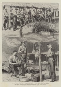 Az Ashanti-expedíció a különleges szolgálati alakulattal Coomassie felé (litho) alkotó: English School