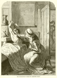 Charlotte Corday: Marat meggyilkolása alkotó: English School