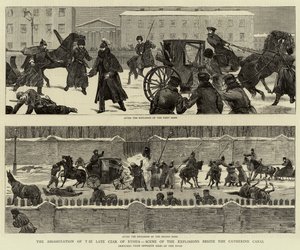 Die Ermordung des verstorbenen Zaren von Russland, Szene der Explosionen neben dem Katharinenkanal von English School