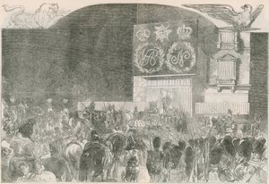 A Bal jelmez a francia nagykövetségen, Albert Gate House - Őfelsége érkezése alkotó: English School