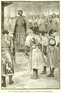 A bárók arra kérik III. Henriket, hogy tartsa be ígéreteit alkotó: English School