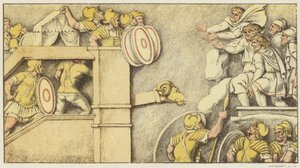 The Battering Ram (színes litográfia) alkotó: English School
