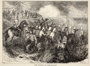 A ferozeshahi csata, a Cassells Illustrated History of England illusztrációja alkotó: English School