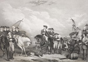 A trentoni csata, 1776. december 26., a "Történelmi arcképek galériájából", 1880 körül. alkotó: English School