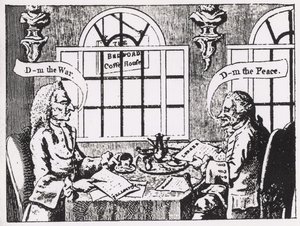 A Bedford Coffee House, Covent Garden, a tizennyolcadik század közepén alkotó: English School