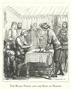 A fekete herceg és a francia király (metszet) alkotó: English School
