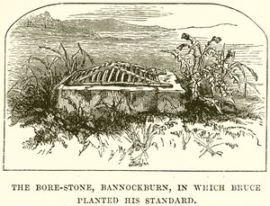 A Bore-Stone, Bannockburn, amelybe Bruce elültette a Standardját alkotó: English School