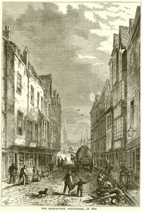 A Bridge-Foot, Southwark, 1810-ben alkotó: English School