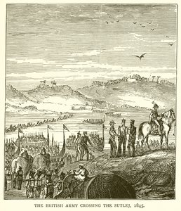 A brit hadsereg átkel a Sutlejen, 1845 alkotó: English School