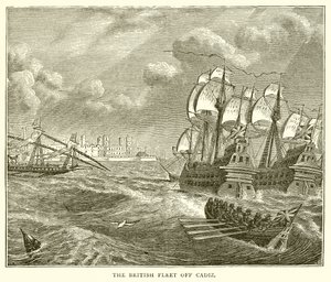 A brit flotta Cadiz mellett alkotó: English School