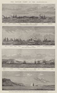 A brit flotta a Dardanellákon (metszet) alkotó: English School