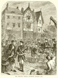 A brit csapatok bevonulása Bostonba, 1768 alkotó: English School