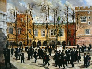 The Burning Bush a Common Lane tetején, kilátással a New Schools-ra, Eton College, 1935 körül alkotó: English School