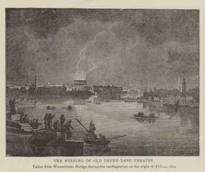 The Burning of Old Drury Lane Színház (metszet) alkotó: English School