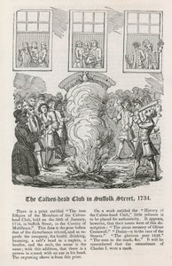 A Calves Head Club a Suffolk Street-ben, 1734 alkotó: English School