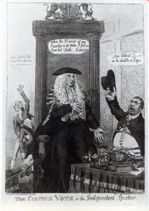 A Casting Vote vagy a Független Beszélő szatirikus karikatúra Henry Addington miniszterelnököt ábrázolva, 1805 (nyomtatott) alkotó: English School