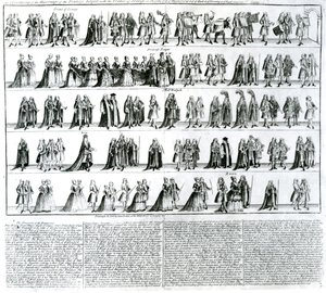 Királyi hercegnő és a narancsos hercegnő házasságának szertartása, 1734 alkotó: English School