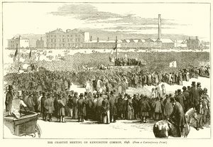 A Chartist Meeting a Kennington Commonon, 1848 alkotó: English School