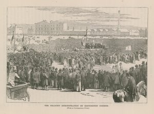 A Chartist bemutató a Kennington Commonon alkotó: English School