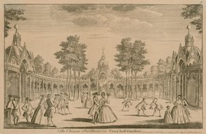 A kínai pavilonok a londoni Vauxhall Gardensben alkotó: English School