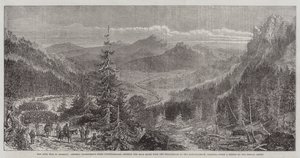 A polgárháború Amerikában, Longstreet tábornok hadteste (Konföderáció) átkel a Blue Ridge-en a Shenandoah-tól a Rappahannock-ig, Virginia (metszet) alkotó: English School