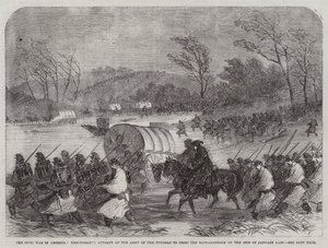 Polgárháború Amerikában, a Potomac hadsereg sikertelen kísérlete a Rappahannock átkelésére tavaly január 20-án (metszet) alkotó: English School