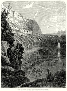A Colosseum a közelmúltbeli ásatások előtt (metszet) alkotó: English School