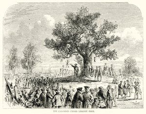 Gyarmatosítók a Szabadságfa alatt (metszet) alkotó: English School