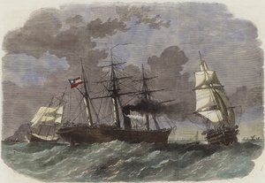 A konföderációs háborús hurok Sumter két szövetségi kereskedőt fog el Gibraltárnál